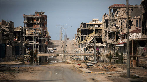 destrucción en la principal carretera de Sirte La Alianza de milicias del oeste de Libia anuncia la Reconquista de Sirte